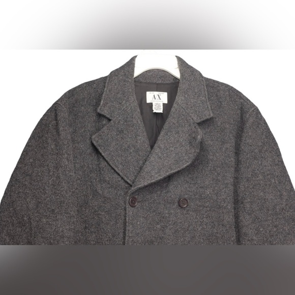 Armani Exchange Wool Blend Jacket Coat A/X Men's Large Dark Gray Designer Preppy - Picture 3 of 12
